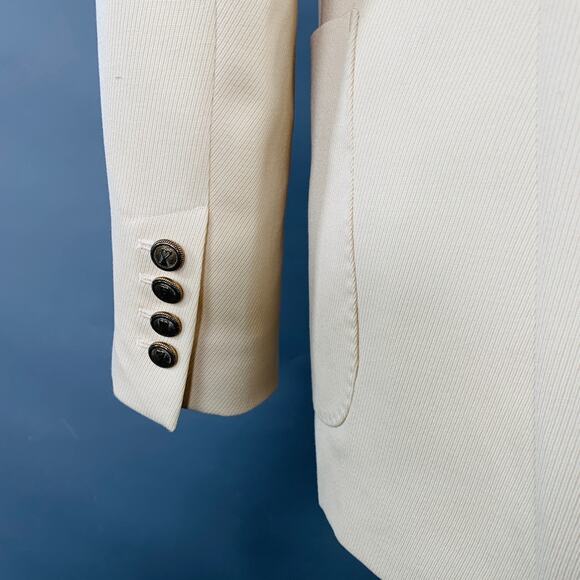 AMI by ALEXANDRE MATTIUSSI Size 34 Beige Wool Twill Double Breasted Sport Coat - Picture 6 of 10